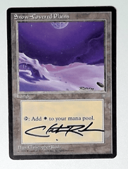 V1168: Snow-Covered Plains: HP: Ice Age: Signed/Autographed: Christopher Rush: Black